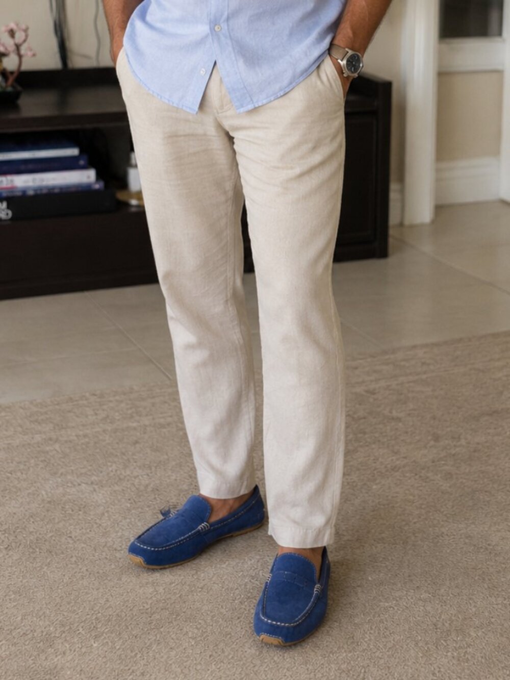 Men's Blue Suede Driving Loafers Moccasins Slip-On Shoes Size 11
